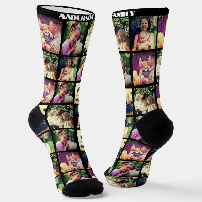 funny custom trendy collage socks (Angled)