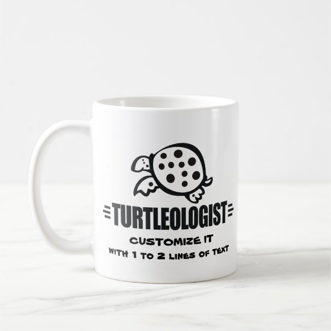 Funny Custom Turtle Coffee Mug (Left)