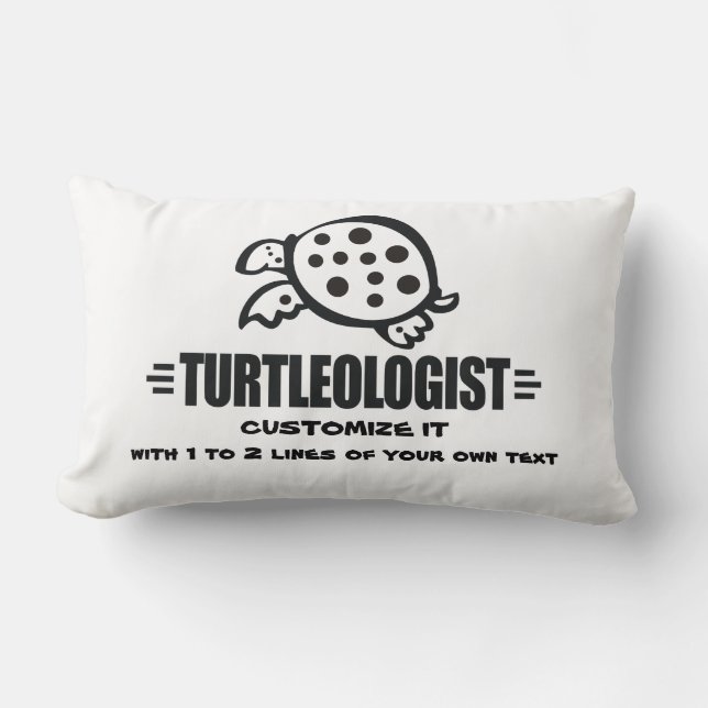 Funny Custom Turtle Lumbar Cushion (Front)