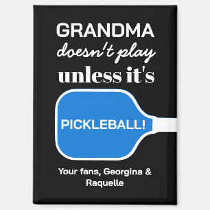 Funny Custom Typography Pickleball Playing Grandma Magnet