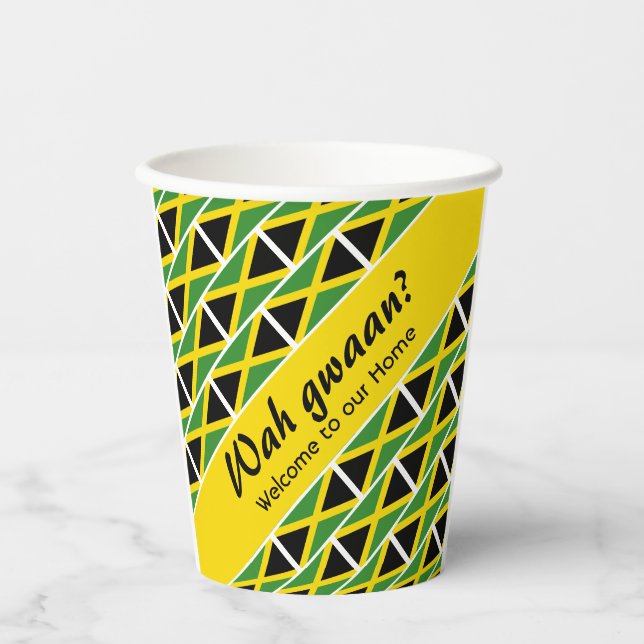 Funny Custom WAH GWAAN Jamaica Flag  Paper Cups (Front)