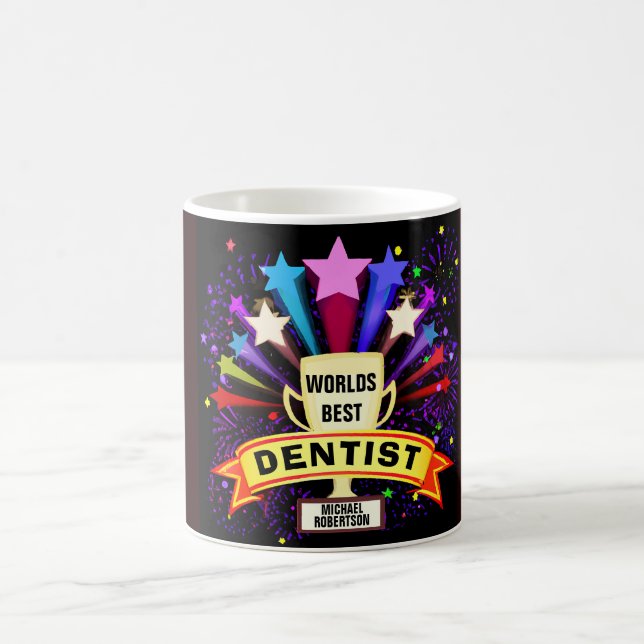 Funny Custom Worlds Best Dentist Coffee Mug (Center)