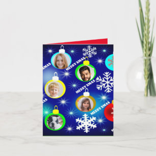 Funny custom Xmas. hats photo in hole  Invitation