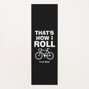 Funny custom yoga mat for bicyclist