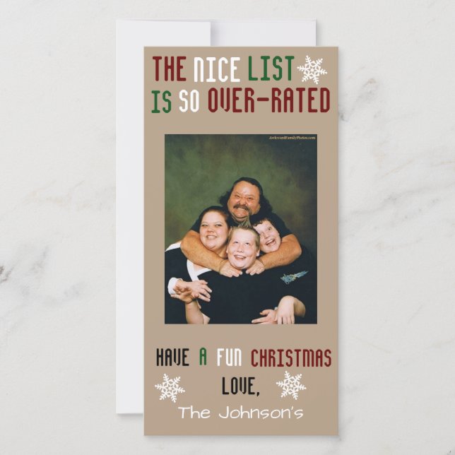 Funny Customisable Christmas Holiday Card (Front)