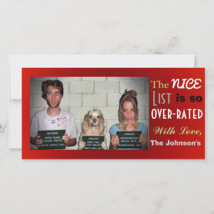 Funny Customisable Family Photo Christmas Holiday Card