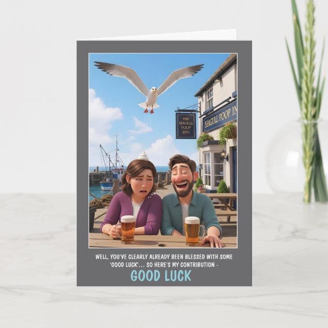Funny Customisable Good Luck Card (Front)