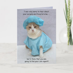 Funny Customisable Lab Report Get Well Card