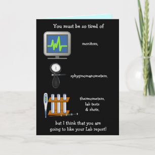 Funny Customisable Lab Report Get Well Card