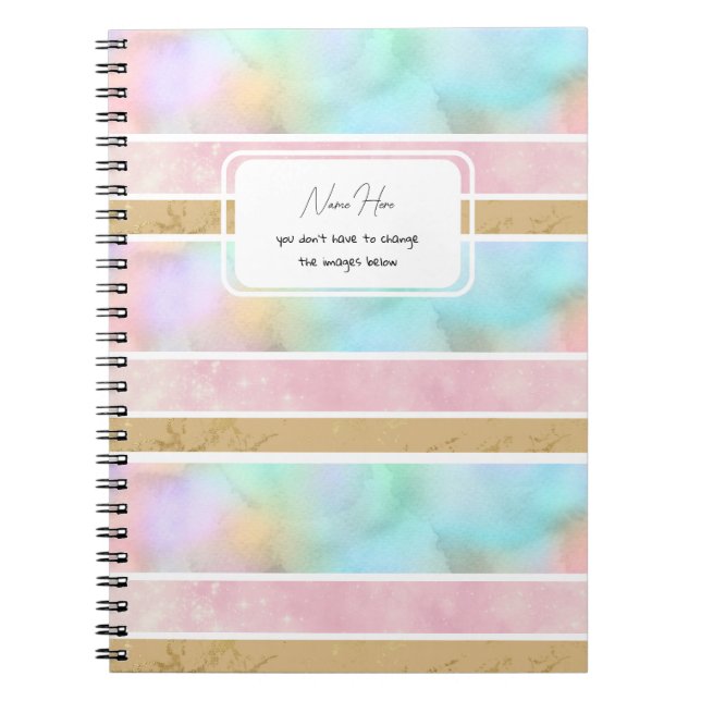 Funny Customisable Stripes Nice Student Notebook (Front)