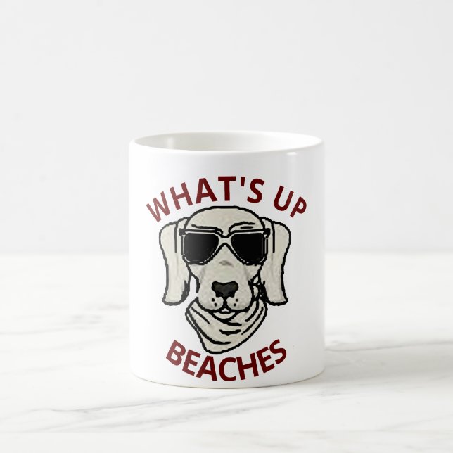 Funny Customisable  What's Up Beaches Coffee Mug (Center)