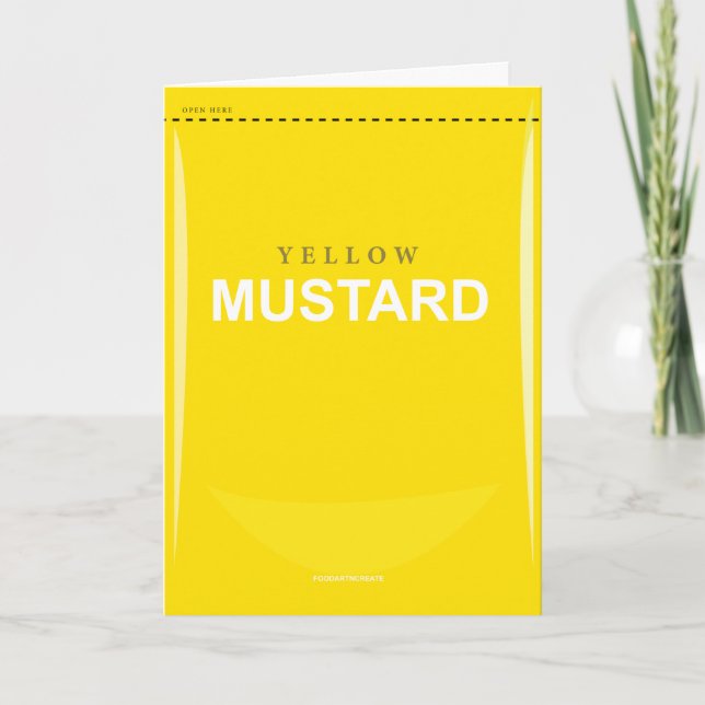 Funny Customisable Yellow Mustard Birthday Card (Front)
