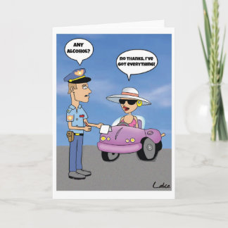 Funny customised cartoon drinking & driving card