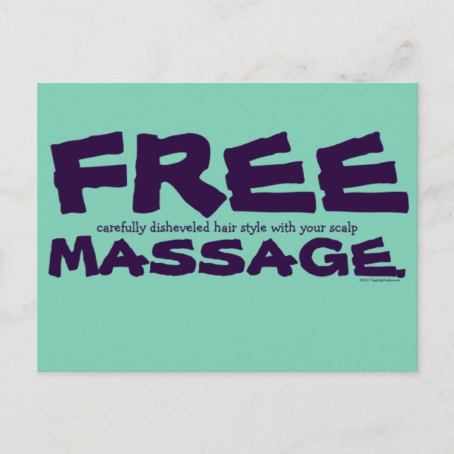 Funny CUSTOMIZABLE Free Hair Style with Massage Postcard (Front)