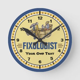 Funny Customize It Handyman Round Clock