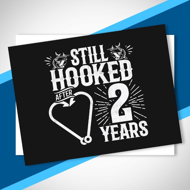 Funny Cute 2nd Anniversary Couples Married 2 Years Postcard (Creator Uploaded)