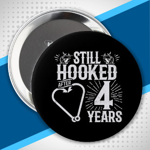 Funny Cute 4th Anniversary Couples Married 4 Years 10 Cm Round Badge