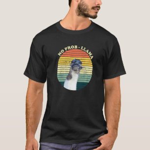 Funny Cute Alpaca No Prob Llama Vintage Lama Retro T-Shirt