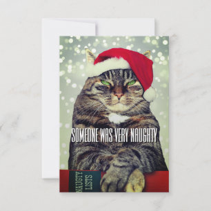 Funny cute angry cat Christmas card