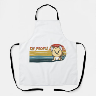 Funny Cute Angry Cat People Apron