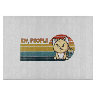 Funny Cute Angry Cat People Cutting Board