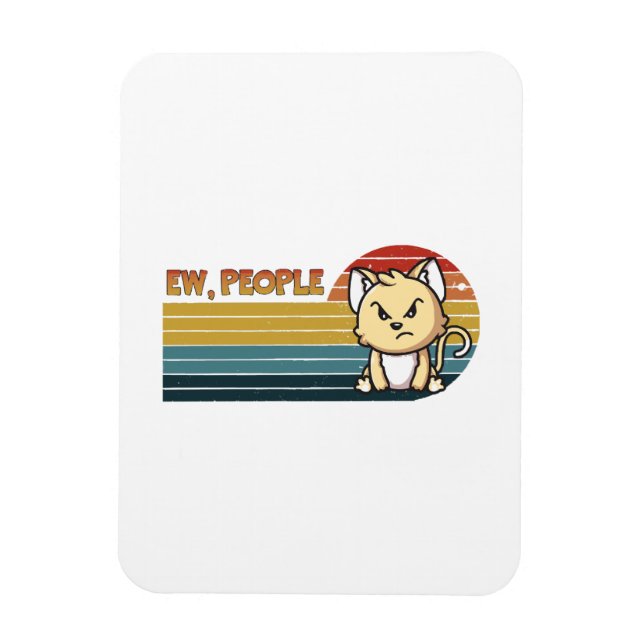 Funny Cute Angry Cat People Magnet (Vertical)