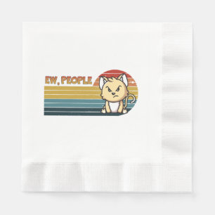 Funny Cute Angry Cat People Napkin