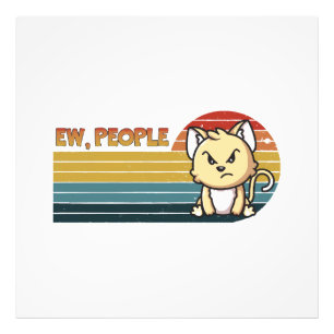 Funny Cute Angry Cat People Photo Print