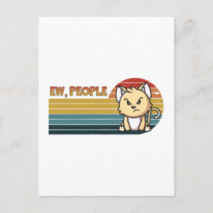 Funny Cute Angry Cat People Postcard