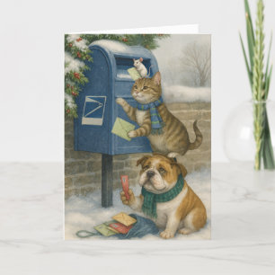 Funny Cute Animal Delivery Team Christmas Cards