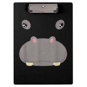 Funny Cute Animal Face Hippo Costume Halloween Clipboard