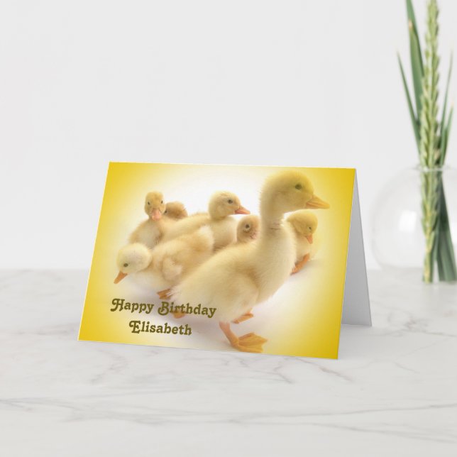  funny cute animals duckling birthday card (Front)