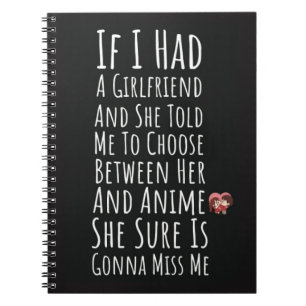 Funny Cute Anime Gifts For Him Men Boys Humour Notebook