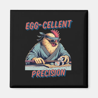 Funny Cute Anime Samurai Chicken Sushi Eggcellent  Magnet
