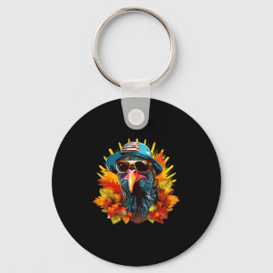 Funny Cute Autumn Thanksgiving Turkey Christmas Au Key Ring