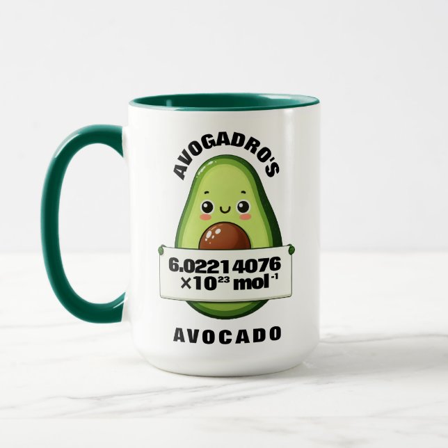 Funny Cute Avogadro's Avocado Mug (Left)