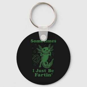 Funny cute axolotl fart farting i be fartin' key ring