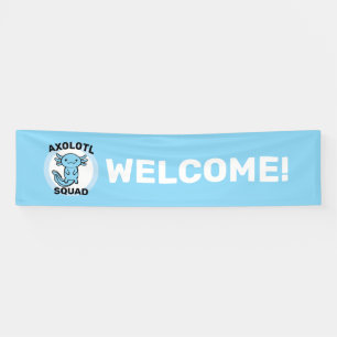 Funny cute Axolotl Squad custom editable blue Banner