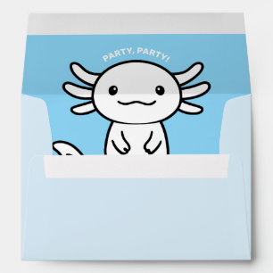 Funny cute Axolotl Squad custom editable blue Envelope