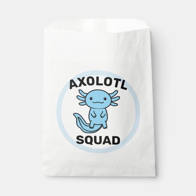 Funny cute Axolotl Squad custom editable blue Favour Bag (Front)