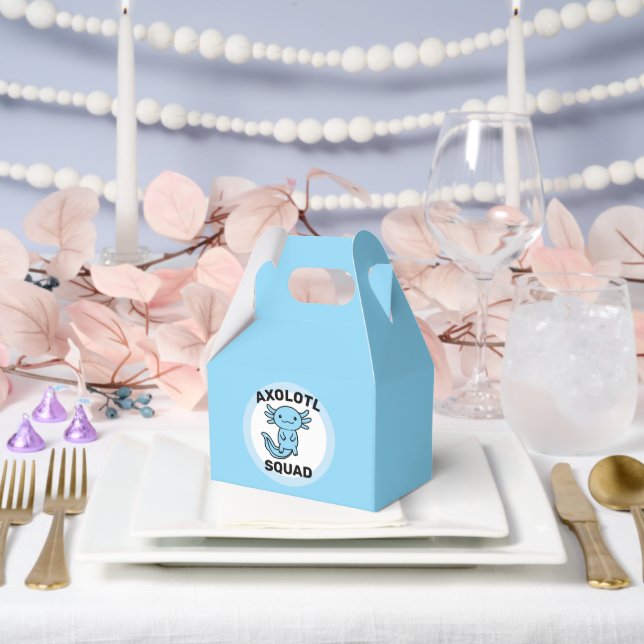 Funny cute Axolotl Squad custom editable blue Favour Box (Wedding)