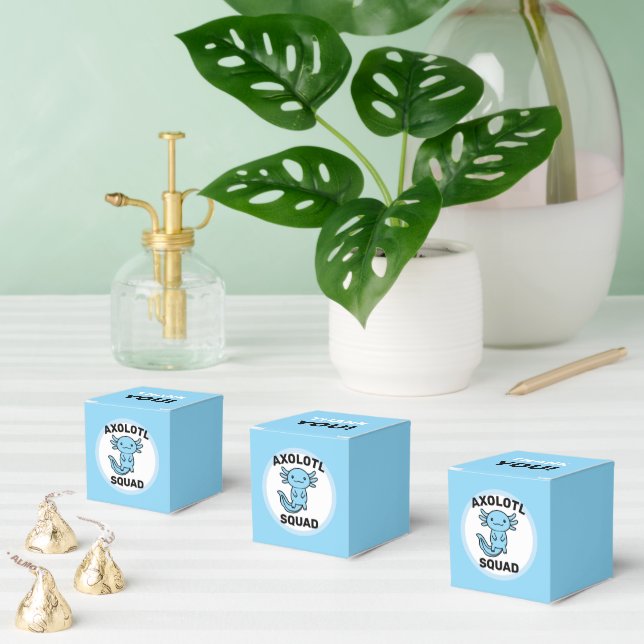 Funny cute Axolotl Squad custom editable blue Favour Box (Multiple)