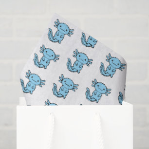 Funny cute Axolotl Squad custom editable blue Tissue Paper