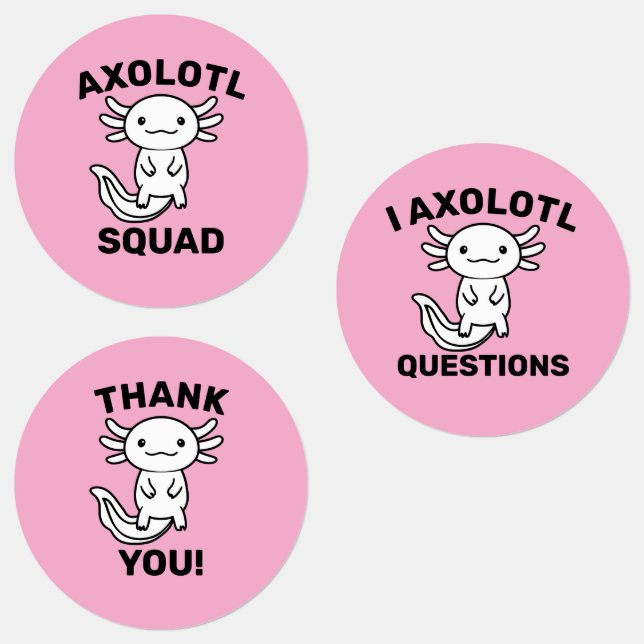 Funny cute Axolotl Squad custom editable pink (Group)