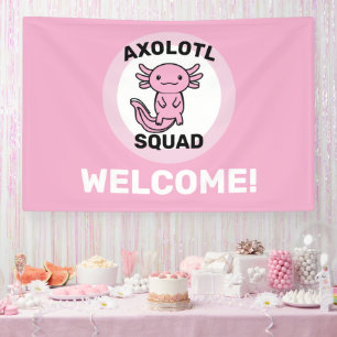 Funny cute Axolotl Squad custom editable pink Banner
