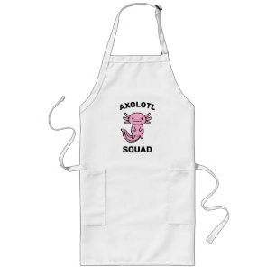 Funny cute Axolotl Squad custom editable pink Long Apron