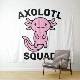 Funny cute Axolotl Squad custom editable pink Tapestry