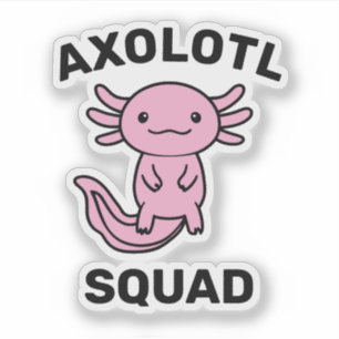 Funny cute Axolotl Squad Party editable blue pink
