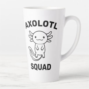 Funny cute Axolotl Squad Party editable blue pink Latte Mug