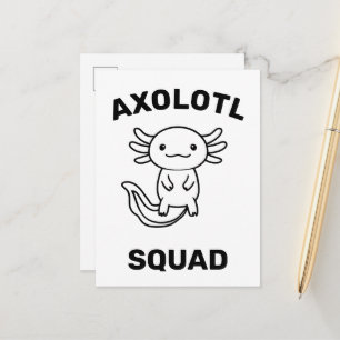Funny cute Axolotl Squad Party editable blue pink Postcard